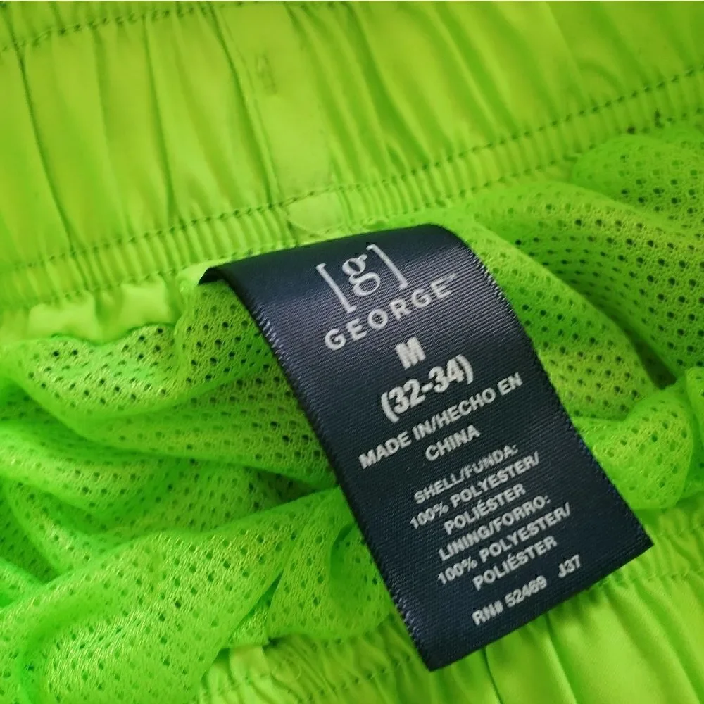 Men's Lime Green and Gray Swim Shorts